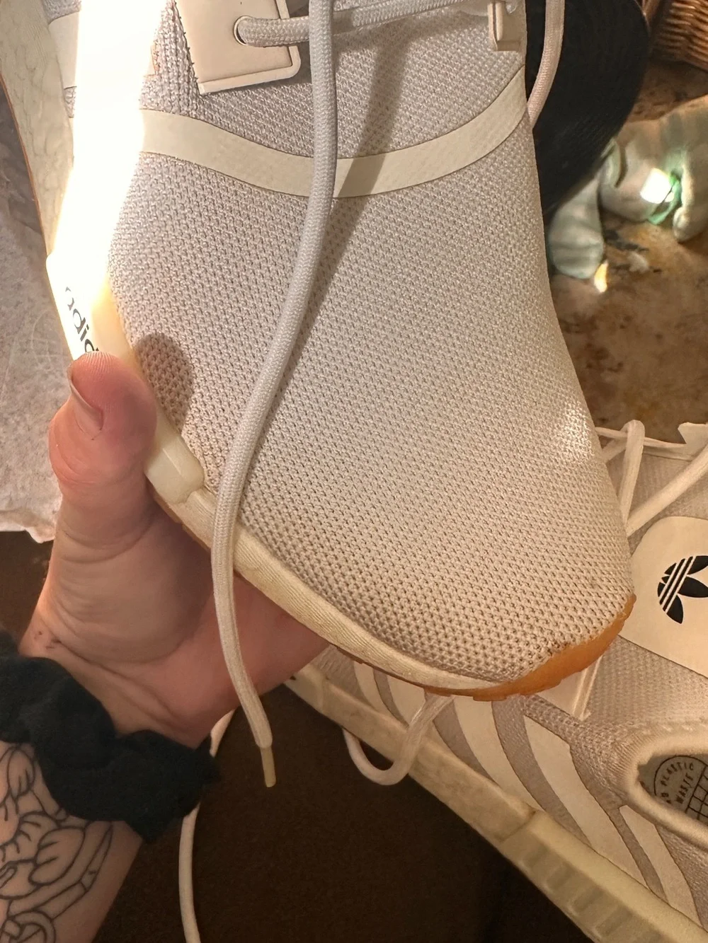 adidas Women’s Cream and Gum NMD_R1 Sneakers